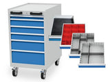 Mobiele schuifladenkast 04.10.06V10B - afm. 555x736x990 mm met 6 schuifladen