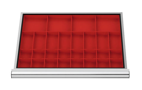 Simplaflex schuifladen-indeling, bakjes voor kleine onderdelen, lade 600x450 mm