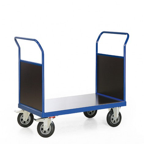 Platformwagen met 2 kopwanden van hout, draagvermogen tot 600 kg
